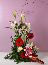 An angel to watch over you with fresh flowers angels15-11 from Krupp Florist, your local Belleville flower shop